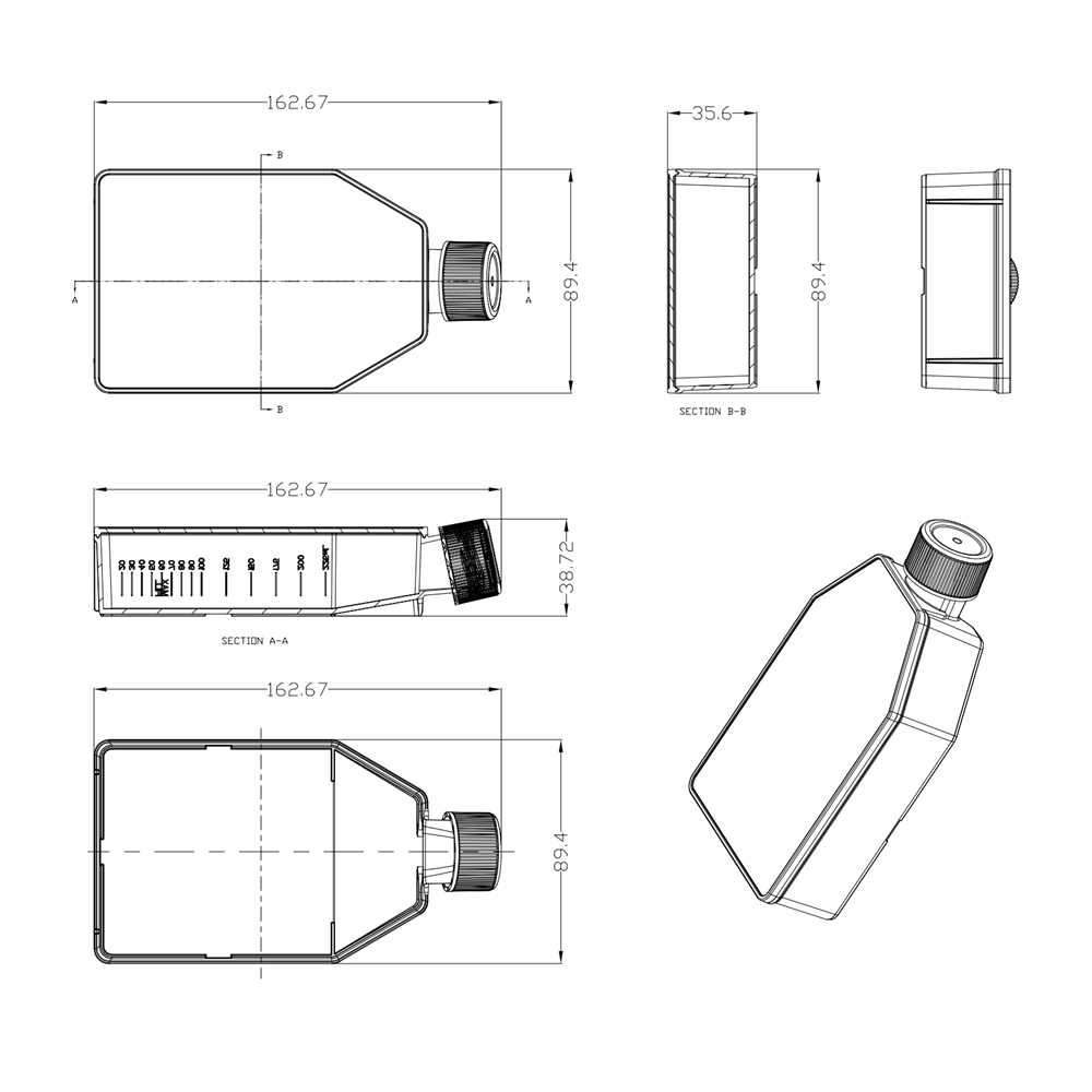 Cell Culture Flask-T75 (Sealed,TC Treated，Individually Wrapped)